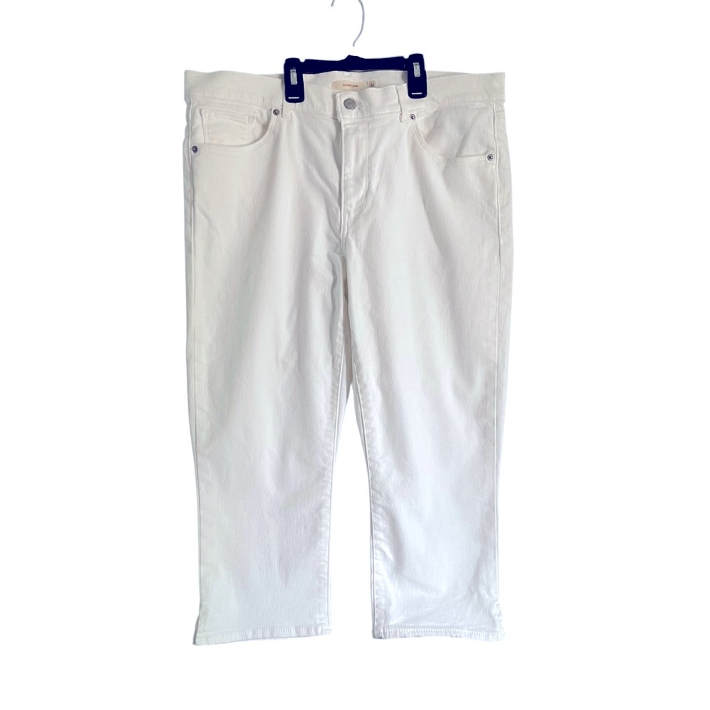 Levi’s Class Capri Jeans White Sz 32 14 Mid Rise 100% Cotton Zip Fly women’s